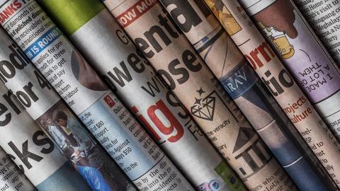 Stack of newspapers