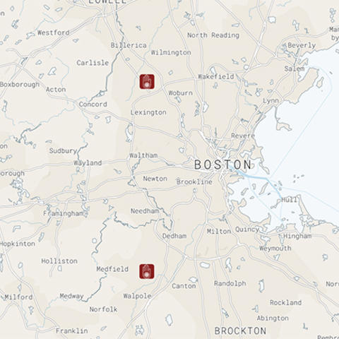 Map of Jain Centers in Boston